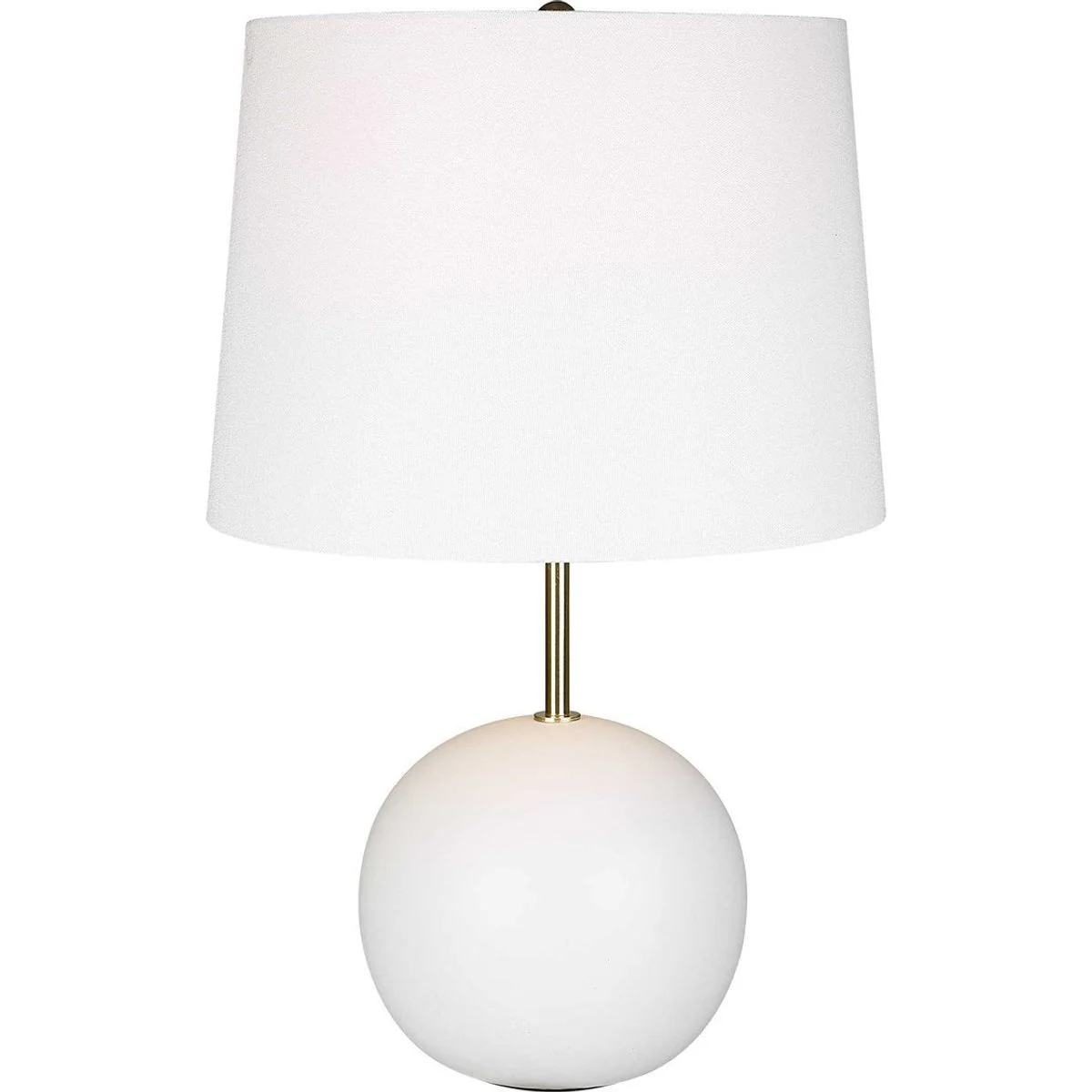 Casa Bella Living White Linen Shade with White Ceramic Sphere Base Table Lamp - Image 2