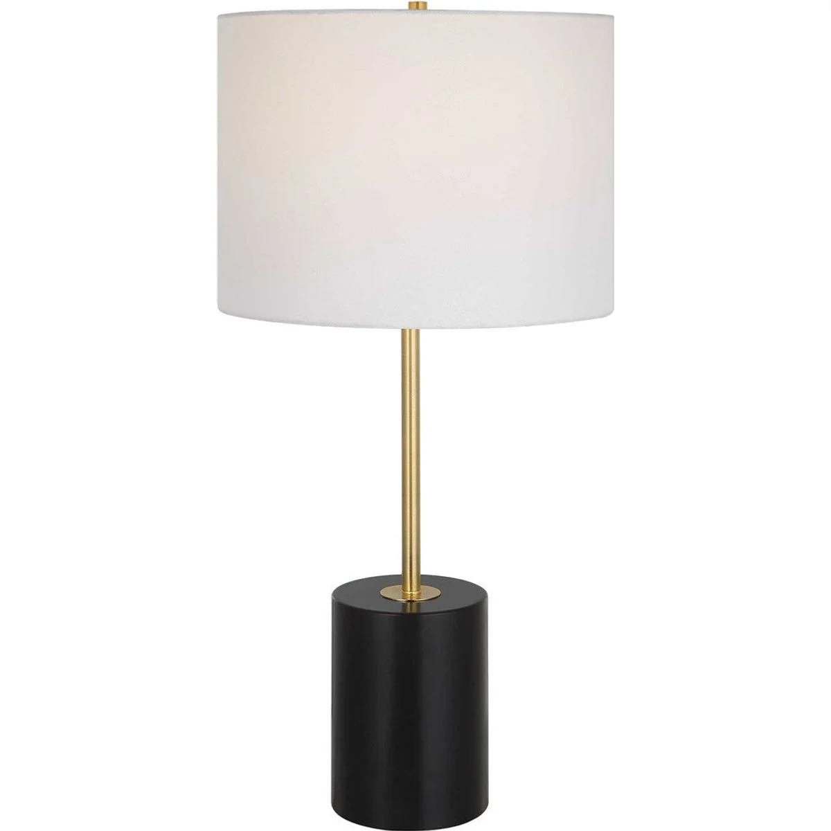 Casa Bella Living White Linen Shade with Matte Black Metal Base and Gold Accents Table Lamp ~ LAST CHANCE SALE ~ LIMITED QUANTITY - Image 2