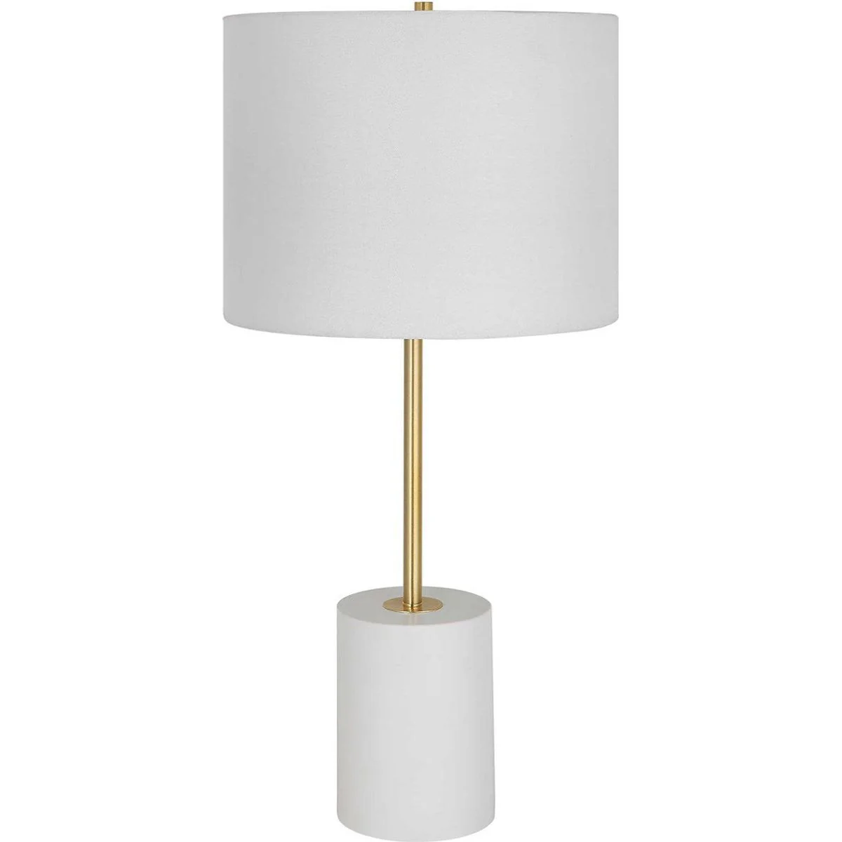 Casa Bella Living White Linen Shade With White Metal Base and Gold Accents Table Lamp ~ LAST CHANCE SALE ~ LIMITED QUANTITY - Image 4