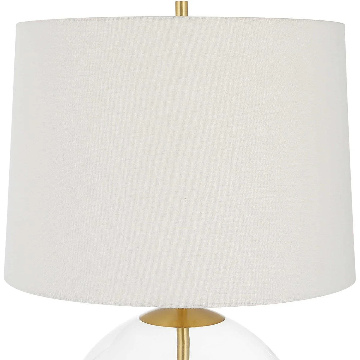 Casa Bella Living White Linen Shade with Glass and Gold Base Table Lamp - Image 5