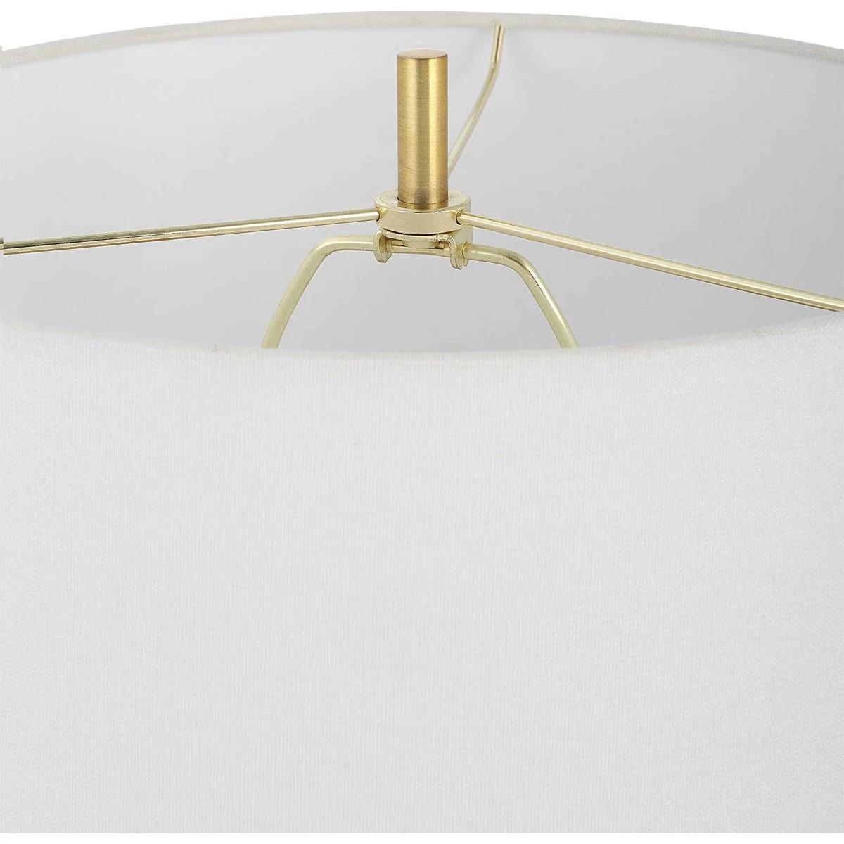 Casa Bella Living White Linen Shade with Glass and Gold Base Table Lamp - Image 7