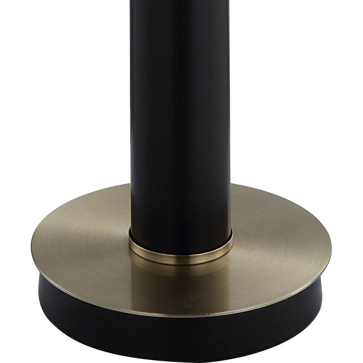 Casa Bella Living White Linen Shade With Black and Antiqued Gold Metal Base Table Lamp - Image 5