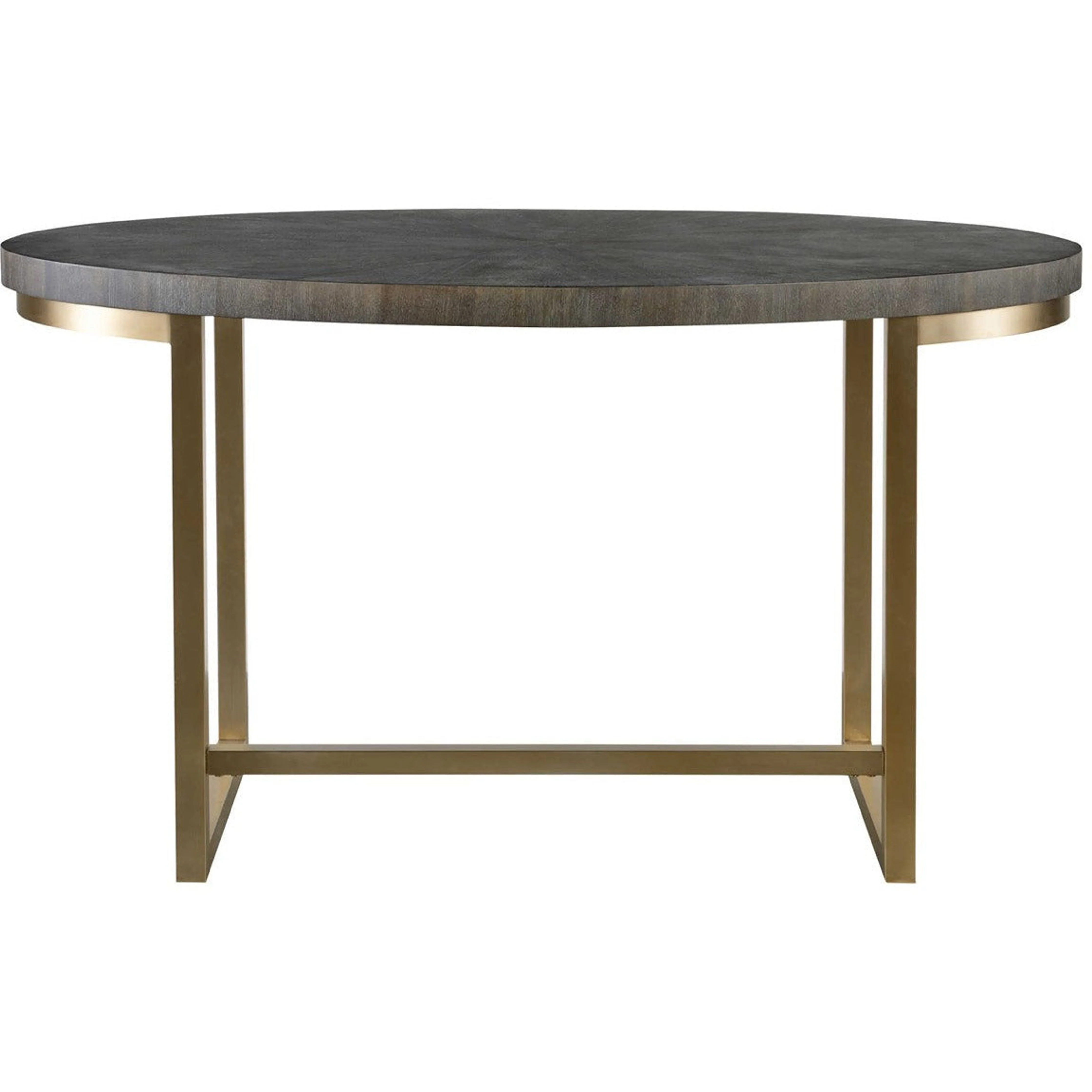 Uttermost Taja Washed Gray Walnut Top With Brushed Brass Steel Base Contemporary Writing Desk - Image 2