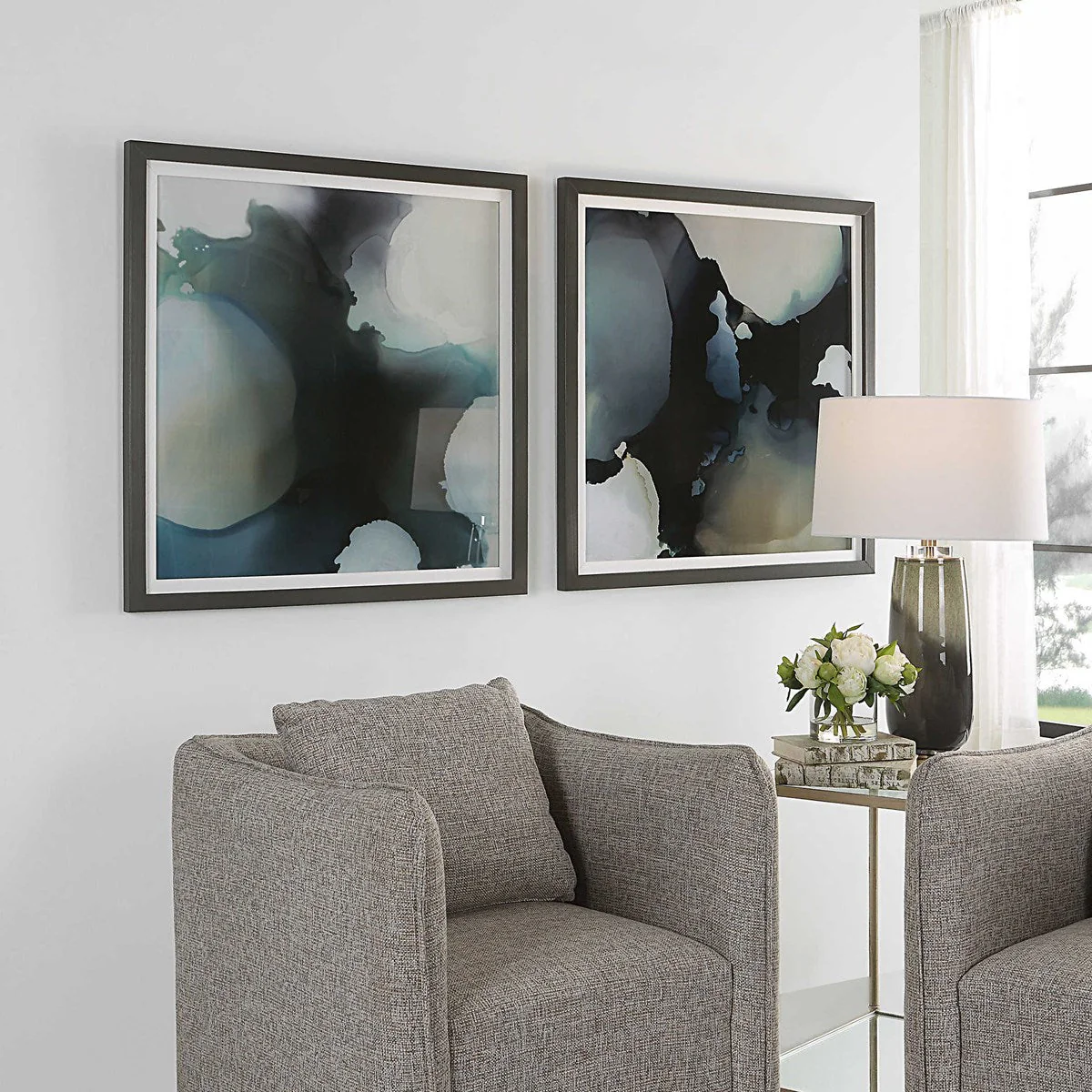 Uttermost Telescopic Set of 2 Modern Framed Prints - Image 3