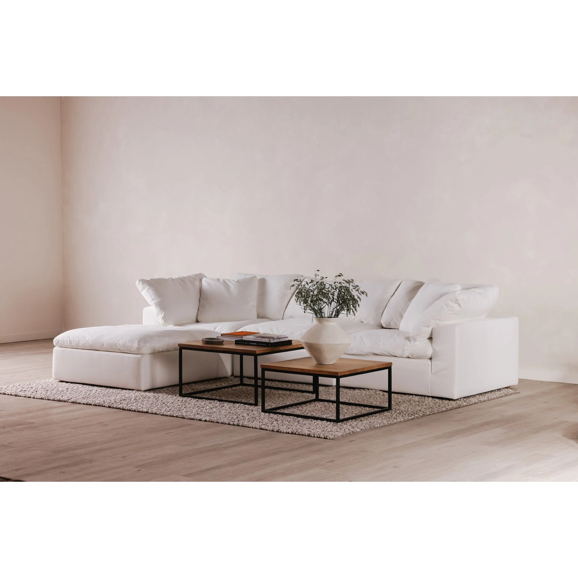 Moe's Home Collection Terra Condo Lounge Cream White Modular Sectional - Image 7