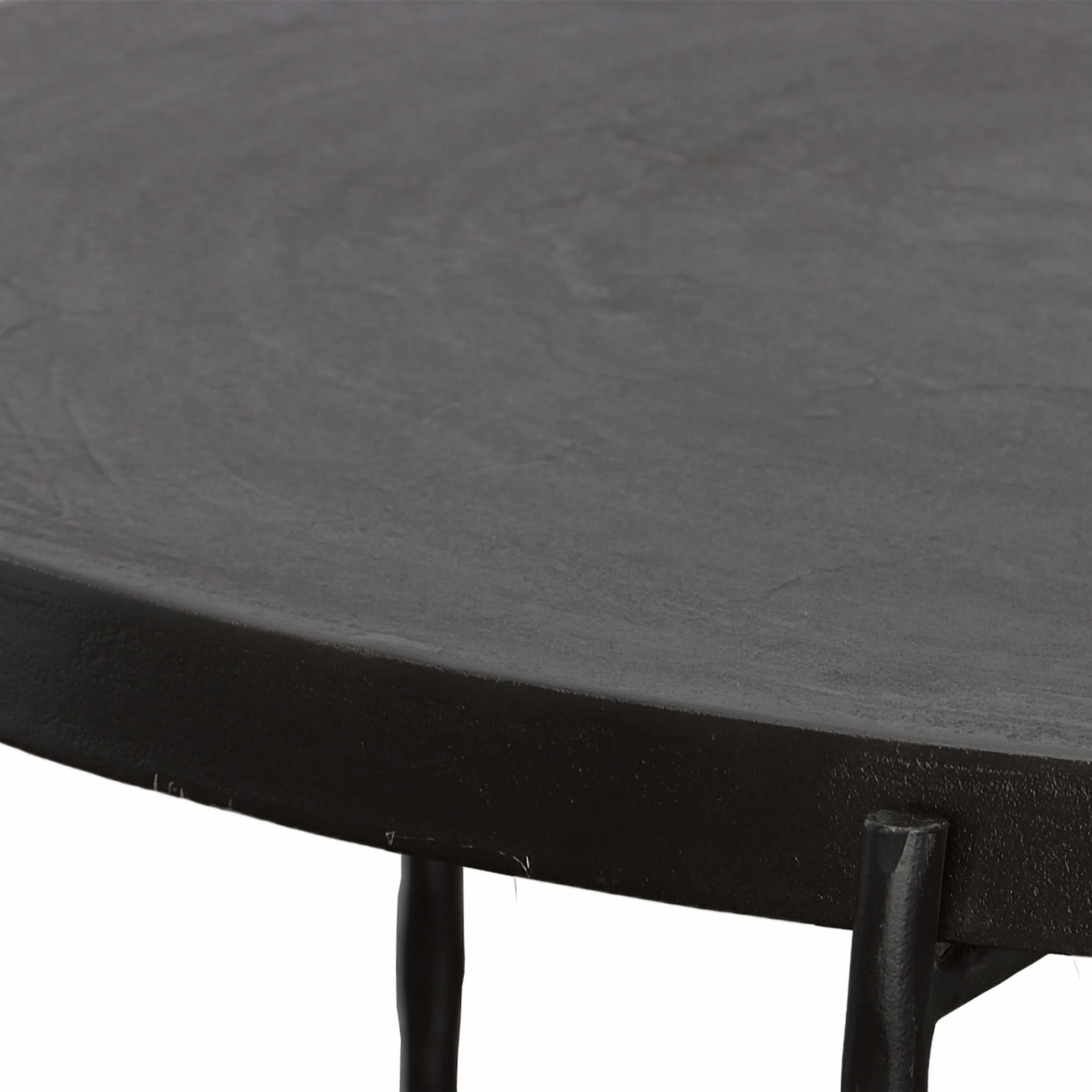 Uttermost Trellick Oxidized Black Top With Black Iron Base Modern Coffee Table - Image 4