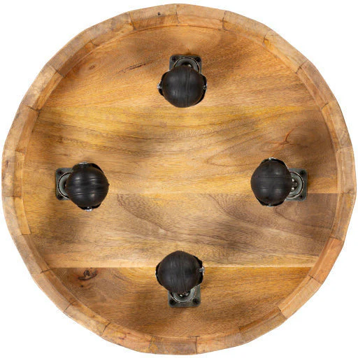 Surya Troyes Modern Natural Wood Round Accent Side Table TOE-004 - Image 5