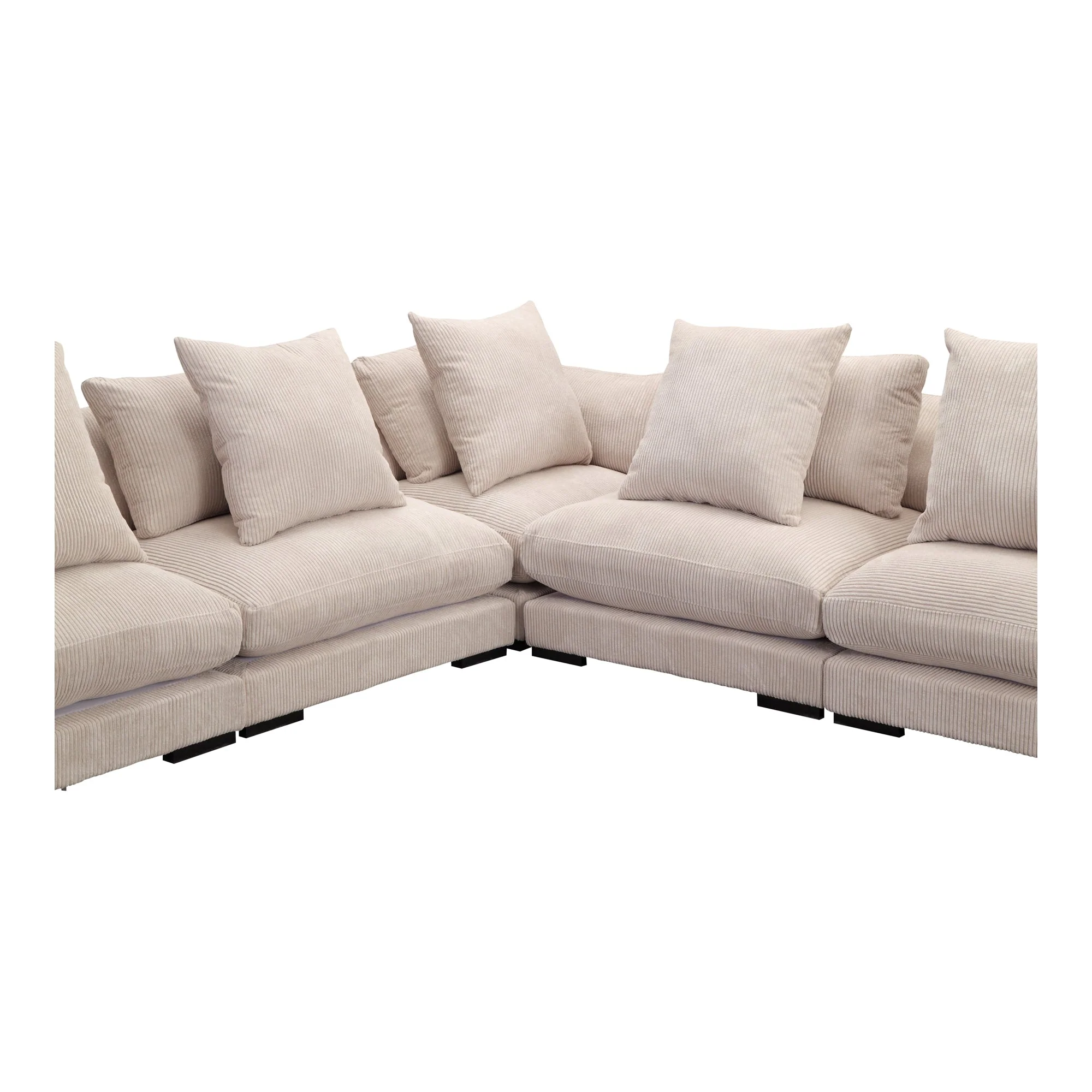 Moe's Home Collection Tumble Cappuccino Classic L-Shaped Modular Sectional - Image 5