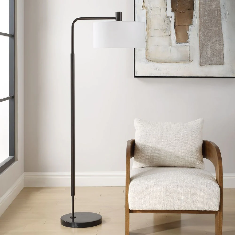 Uttermost Richie Floor Lamp With Steel Satin Black Finishes - Image 2