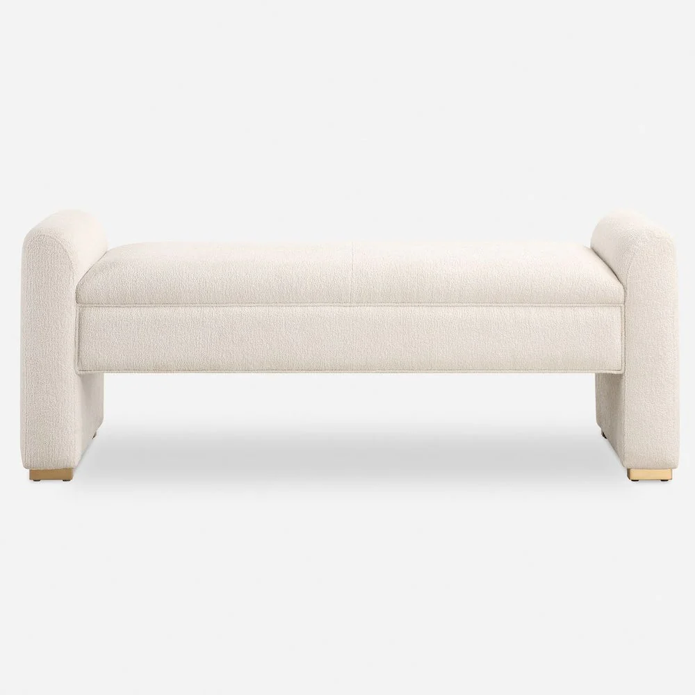 Uttermost Caliste Bench With Textured Ivory Boucle - Image 2