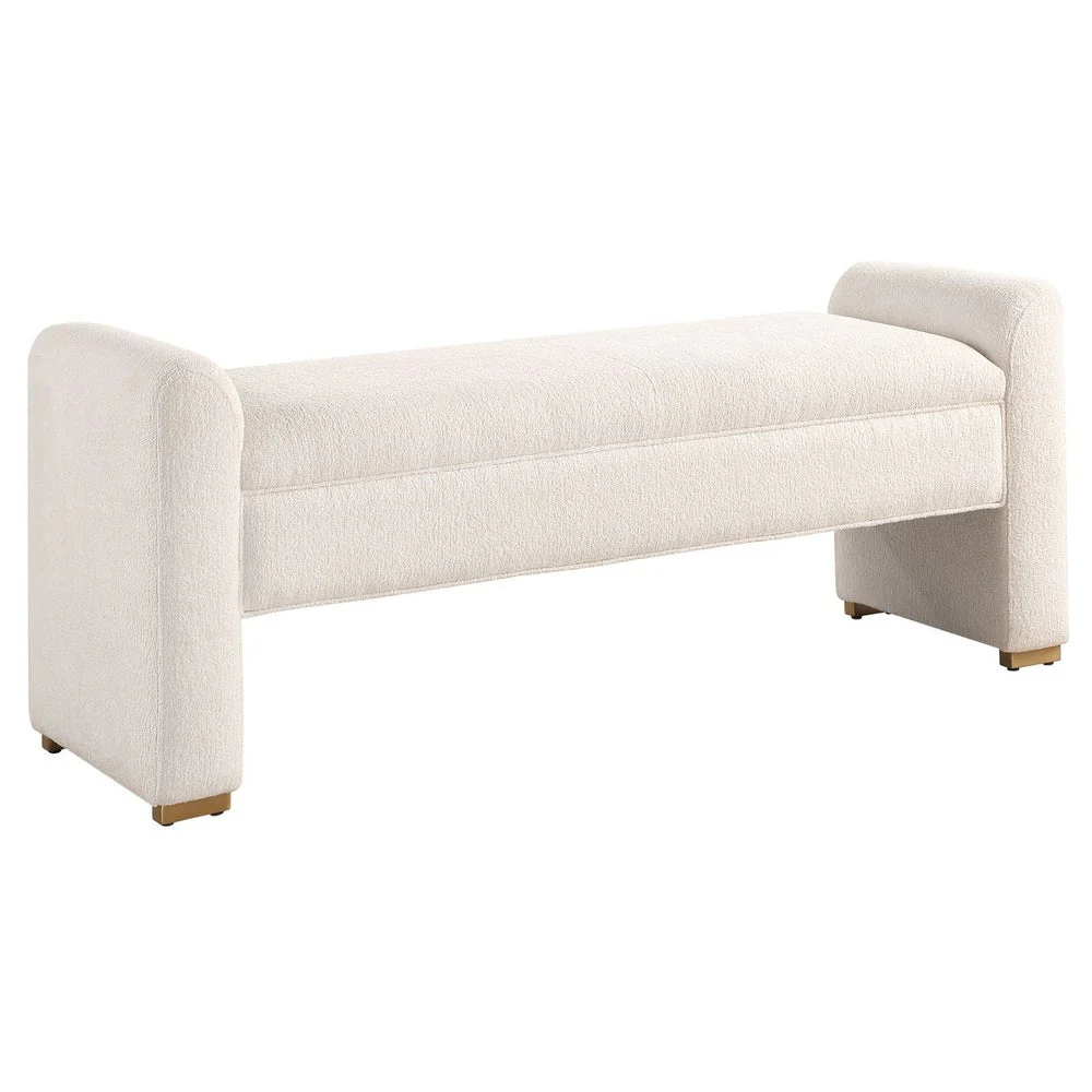 Uttermost Caliste Bench With Textured Ivory Boucle - Image 3