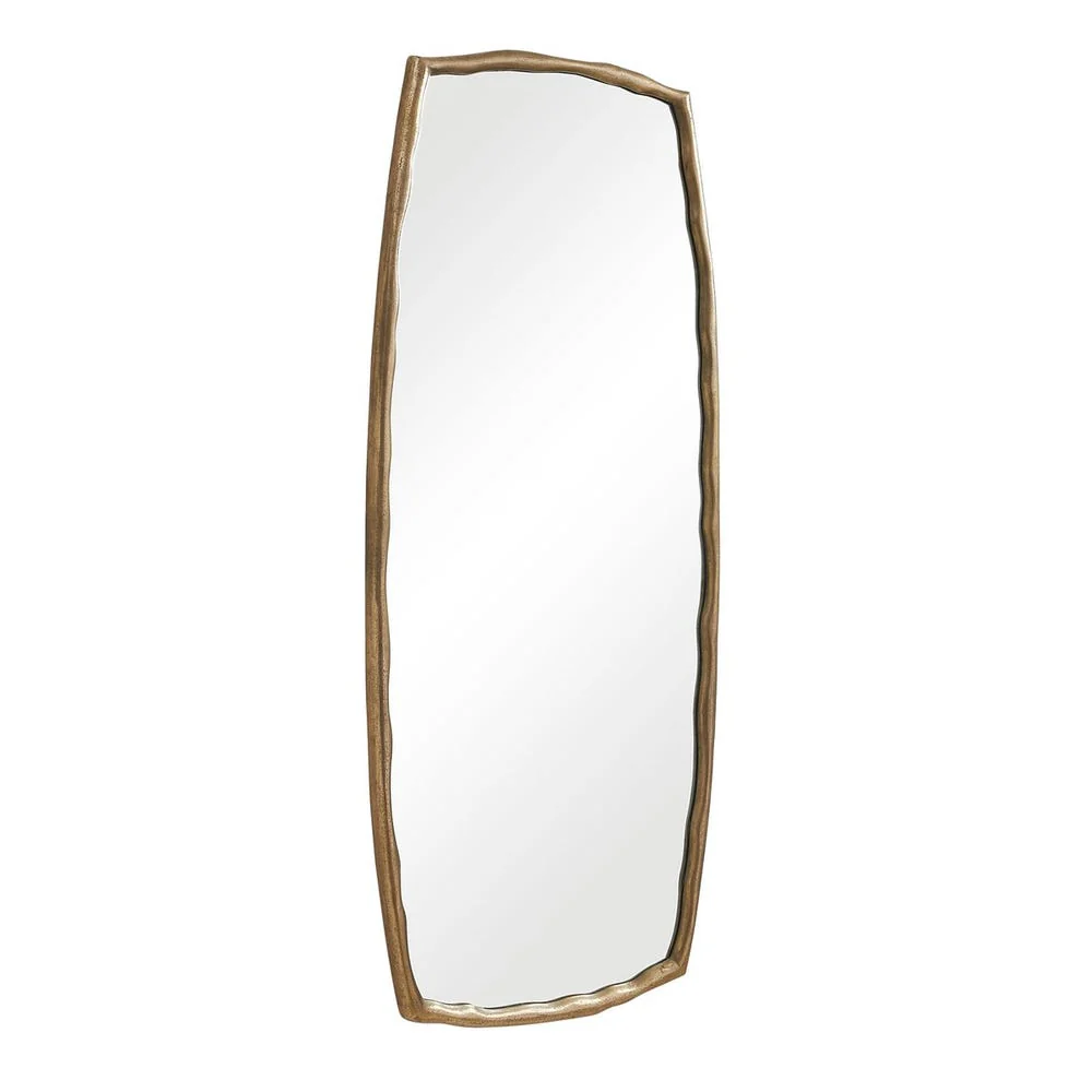 Uttermost Adair Organic Plated Antique Brass Tall Mirror - Image 3