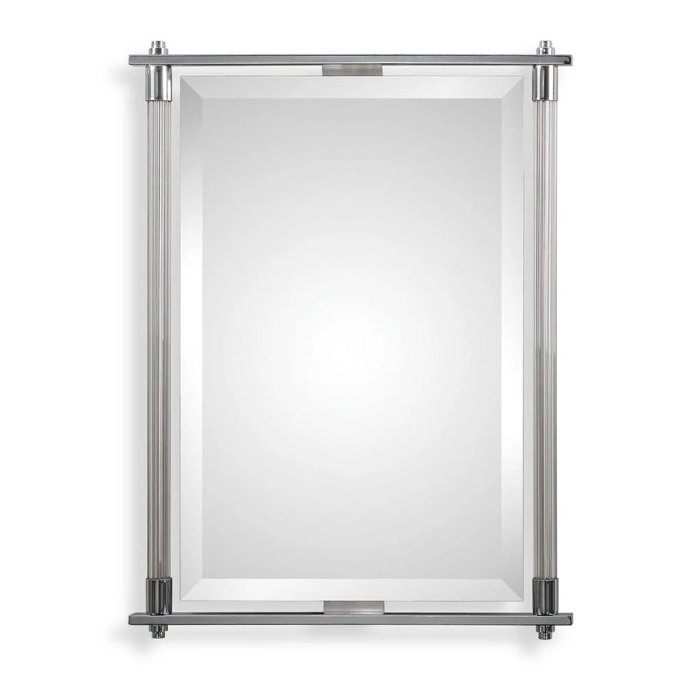 Uttermost Adara Ribbed Glass With Crome Mirror - Image 3