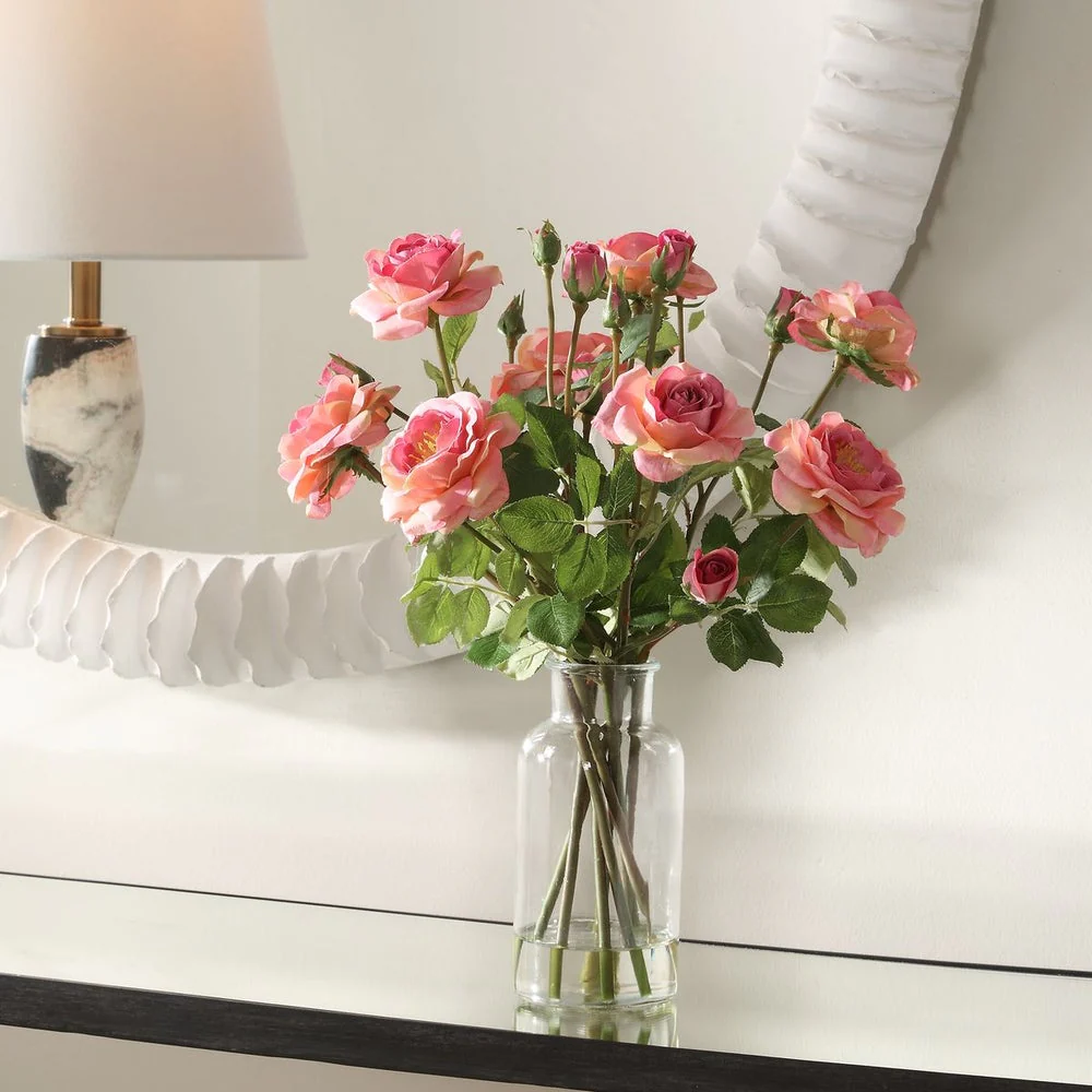 Uttermost Adoration A Symbol Of Love Rose Bouquet In Glass Jar