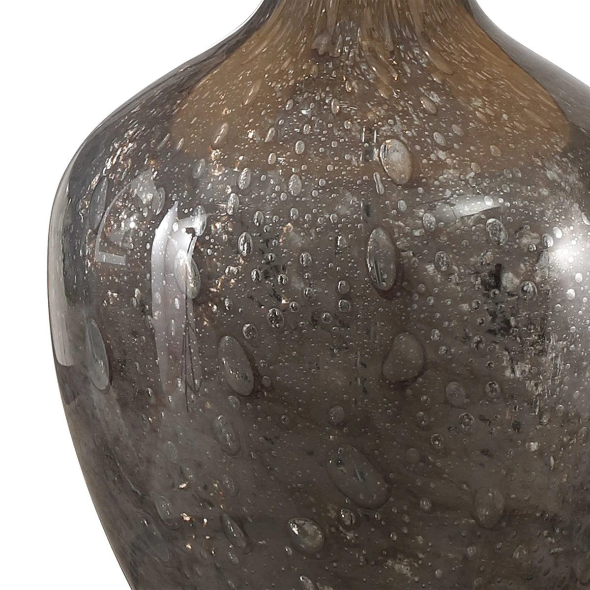 Uttermost Adria Seeded Gray Glass Table Lamp With Oatmeal Linen Shade - Image 3