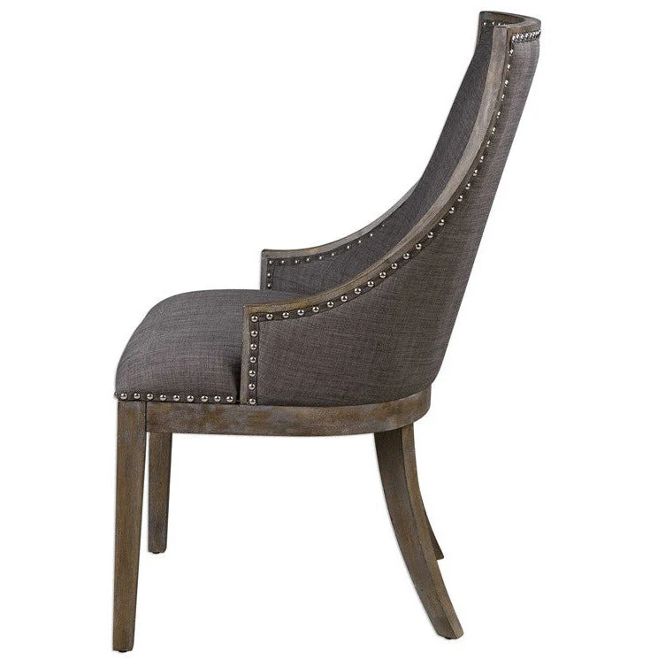 Uttermost Aidrian Charcoal Gray Linen Accent Chair - Image 7