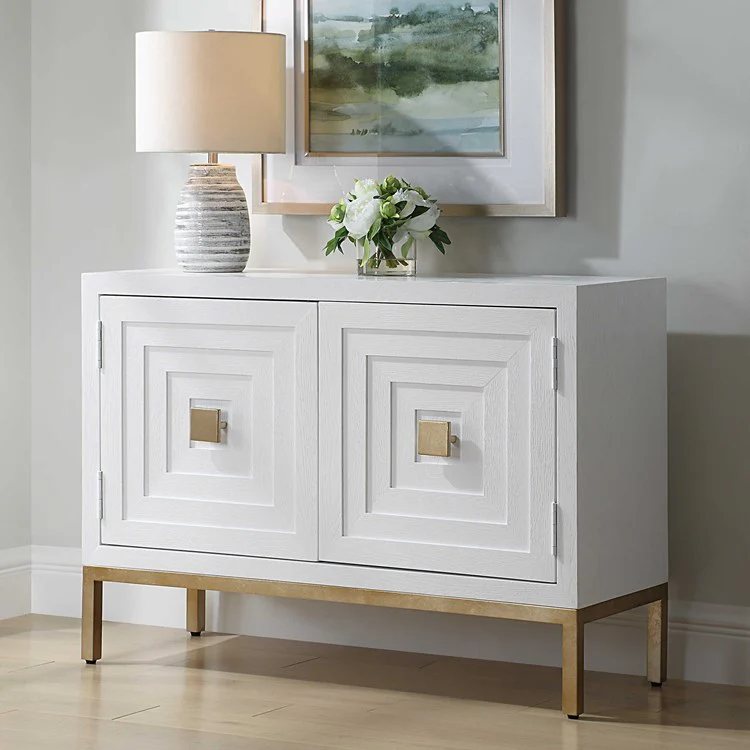 Uttermost Aiken White 2 Door Cabinet Chest - Image 3