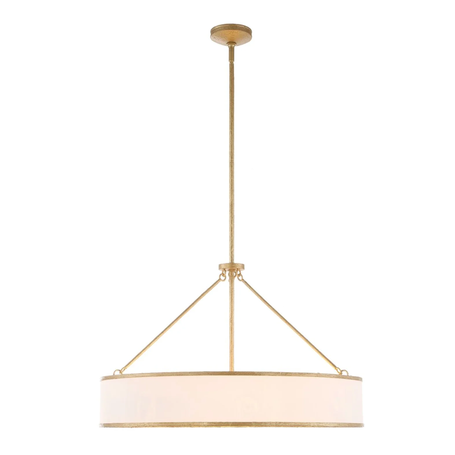 Uttermost Algiers White Linen Shade Pendant ~ 8 Lt - Image 10
