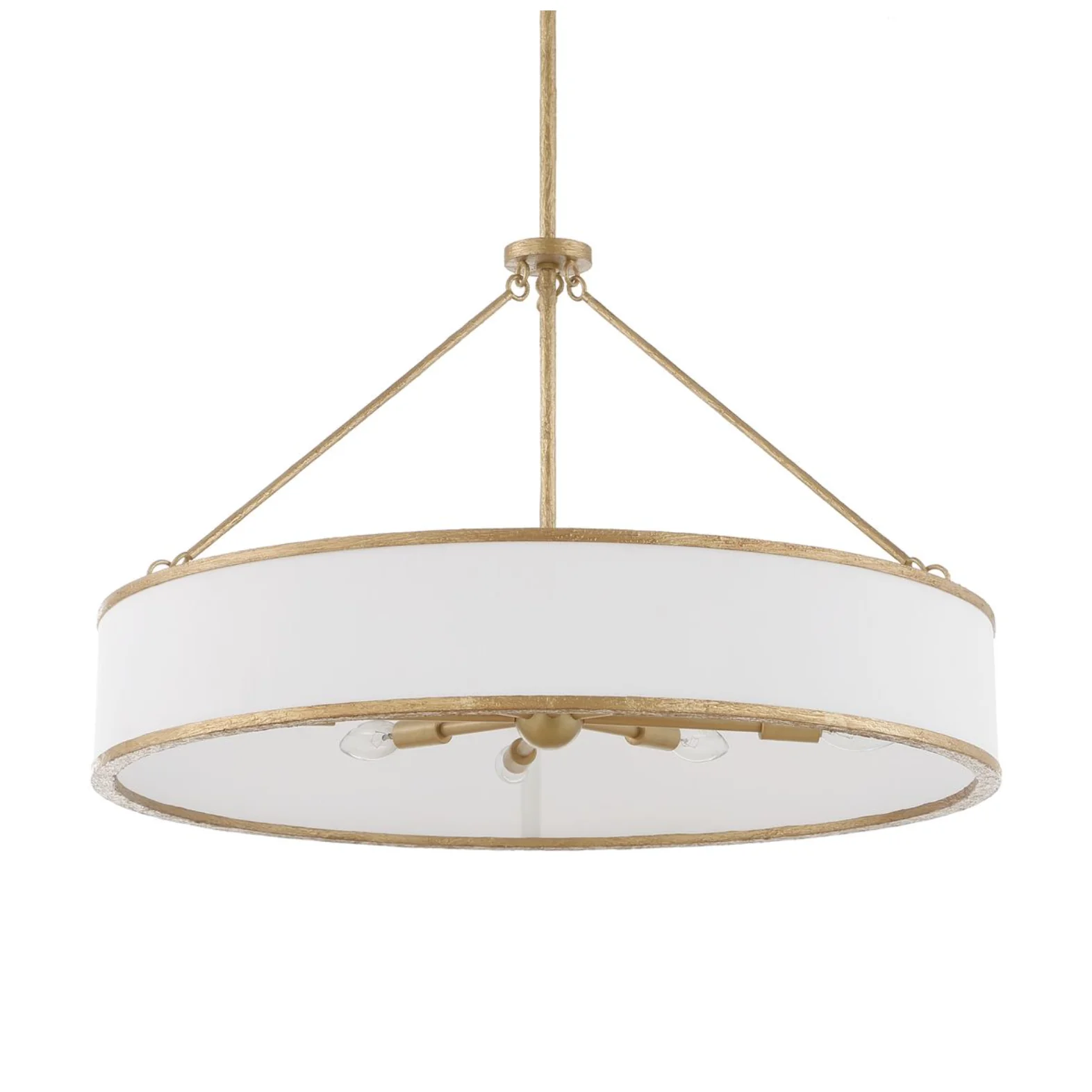 Uttermost Algiers White Linen Shade Pendant ~ 8 Lt - Image 3