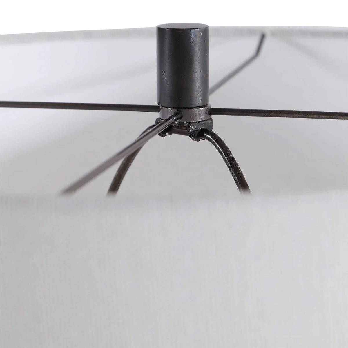 Uttermost Alita Aged Rust Black Table Lamp With White Linen Shade - Image 5