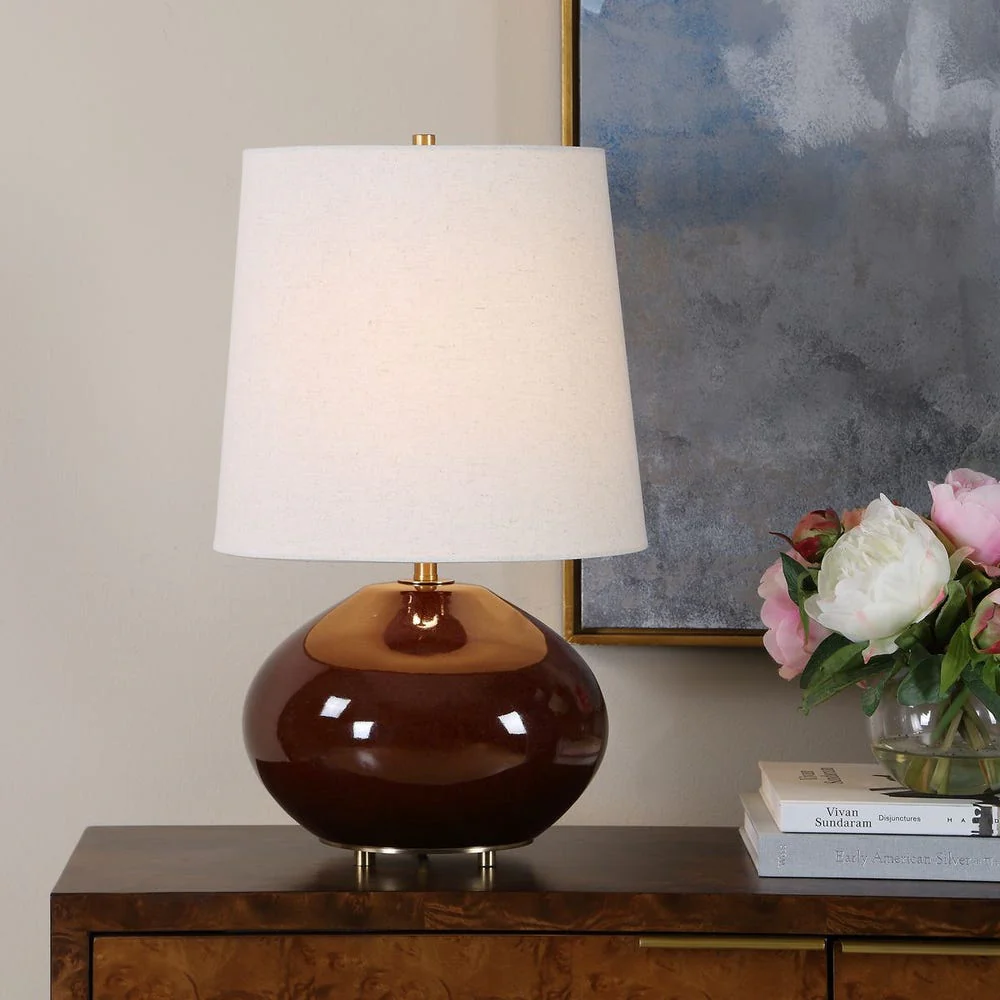 Uttermost Allemand Dark Ruby Red Glazed Table Lamp - Image 2