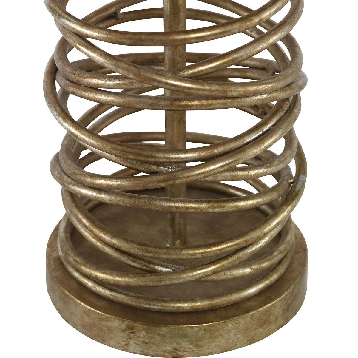 Uttermost Amarey Antiqued Silver Champagne Metal Table Lamp With Oatmeal Linen Drum Shade - Image 5