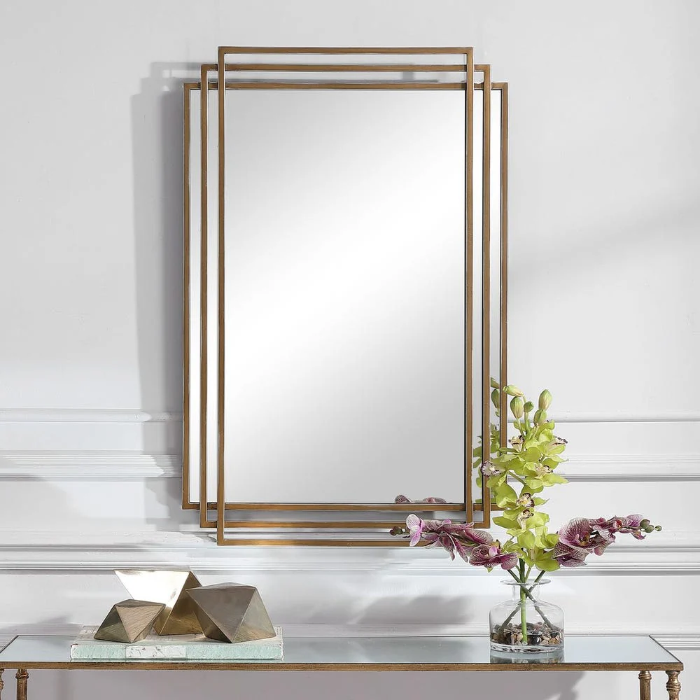 Uttermost Amherst Brushed Gold Iron Mirror - Image 3