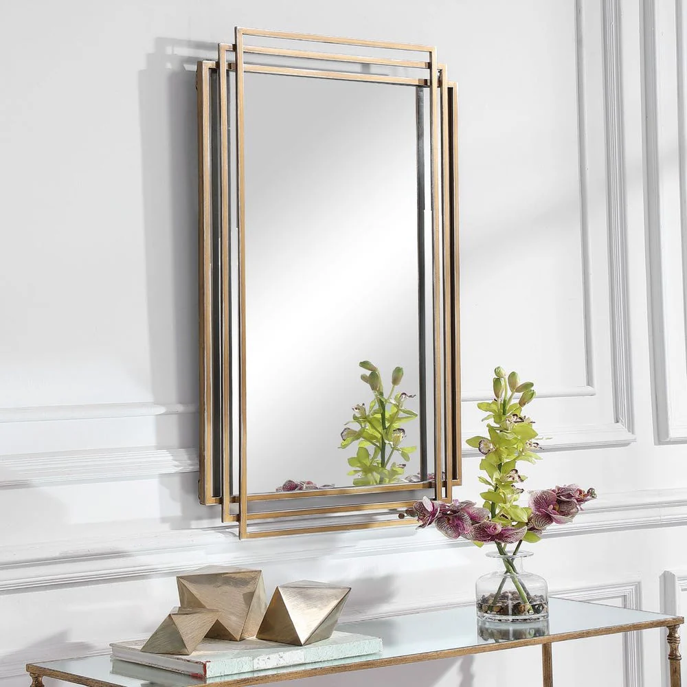 Uttermost Amherst Brushed Gold Iron Mirror - Image 4