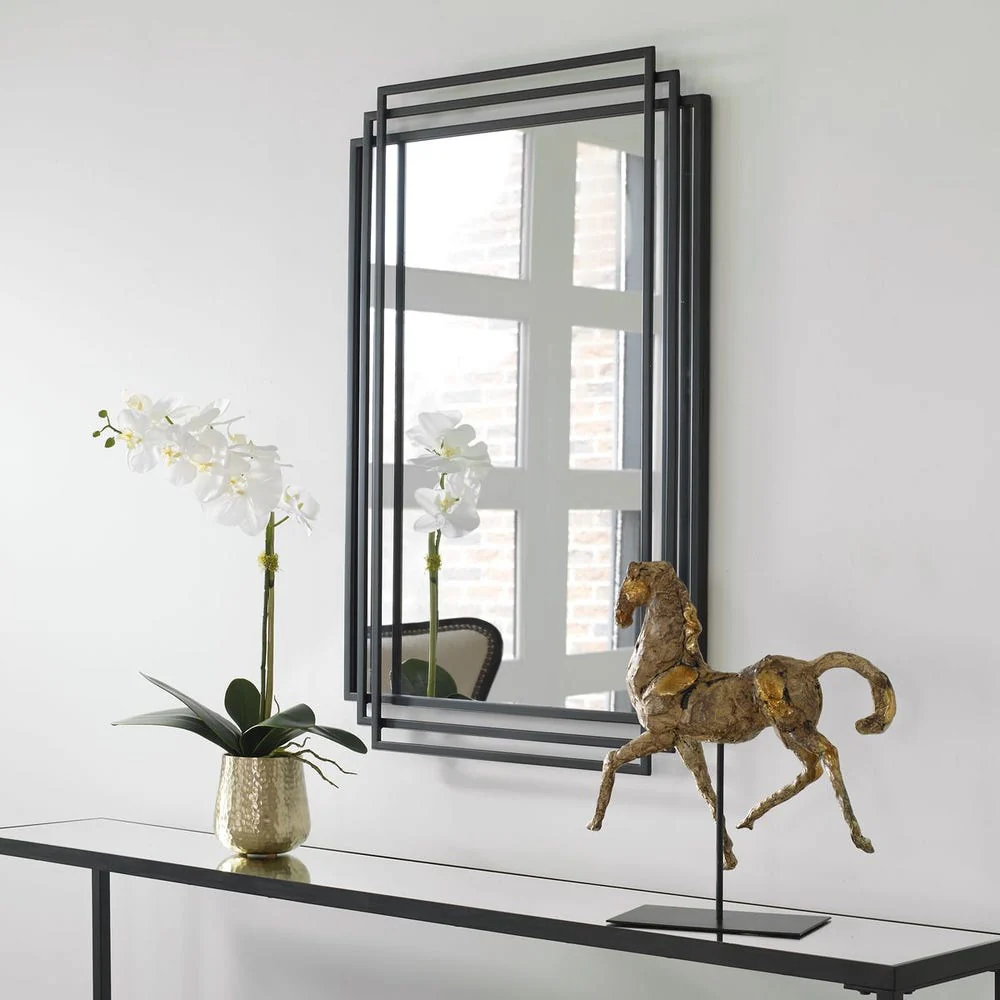 Uttermost Amherst Matte Black Mirror - Image 3