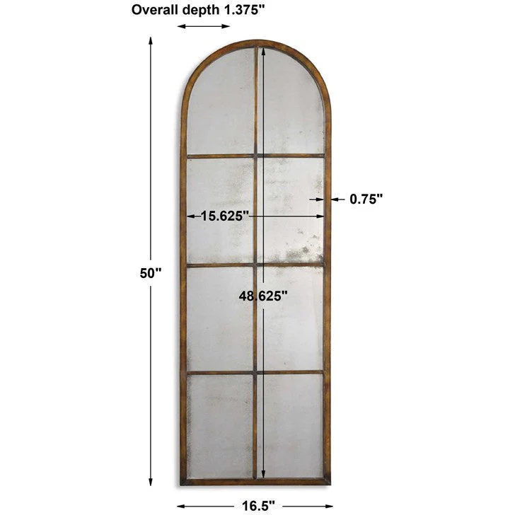Uttermost Amiel Bronze Iron Arched Mirror - Image 3