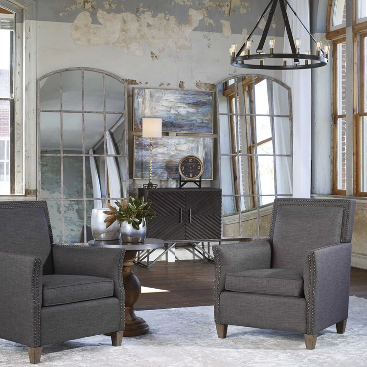 Uttermost Amiel Oversized Iron Arched Mirror - Image 3