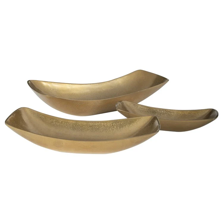 Uttermost Anas Textured Antique Brass Set of 3 Bowls - Image 3