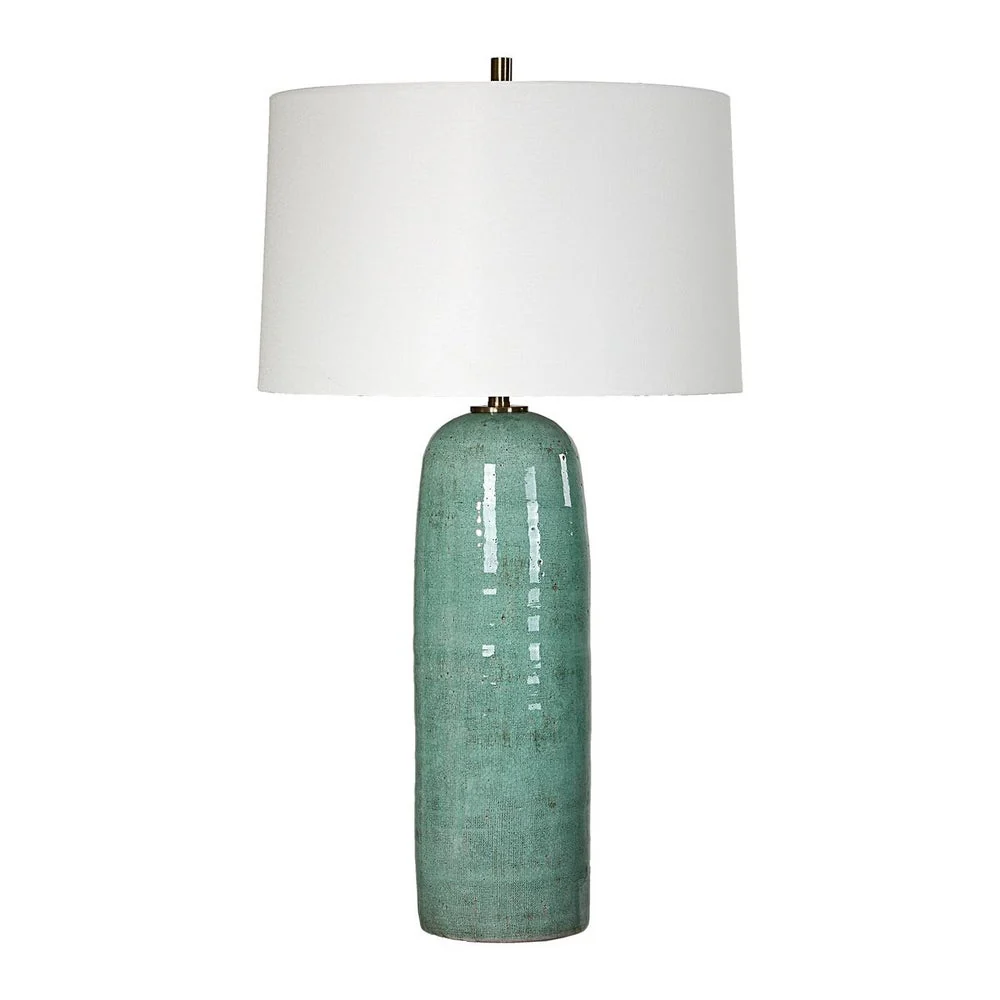 Uttermost Andale Crackled Teal Ceramic Base Table Lamp - Image 3