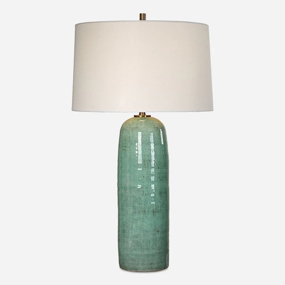 Uttermost Andale Crackled Teal Ceramic Base Table Lamp - Image 4