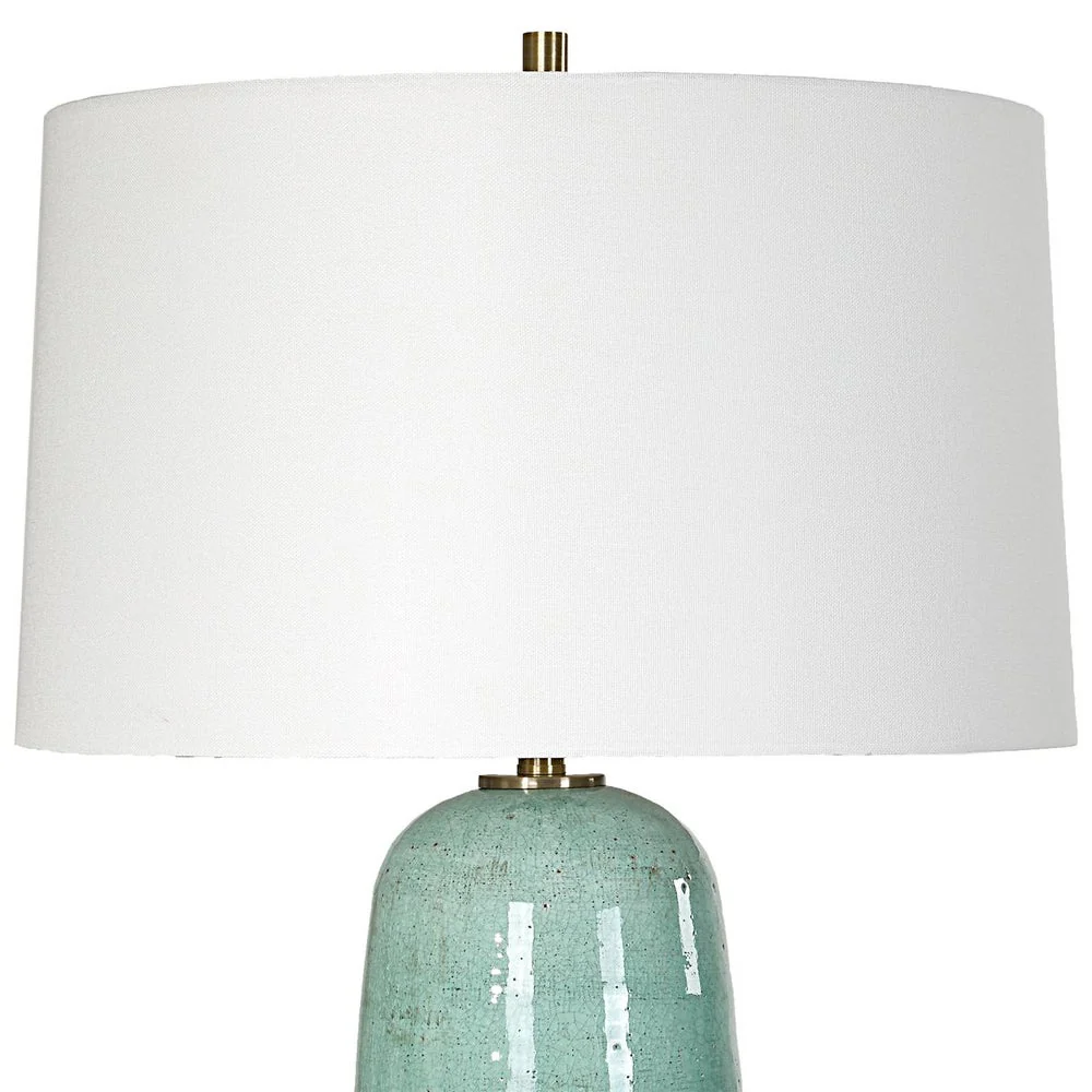 Uttermost Andale Crackled Teal Ceramic Base Table Lamp - Image 5