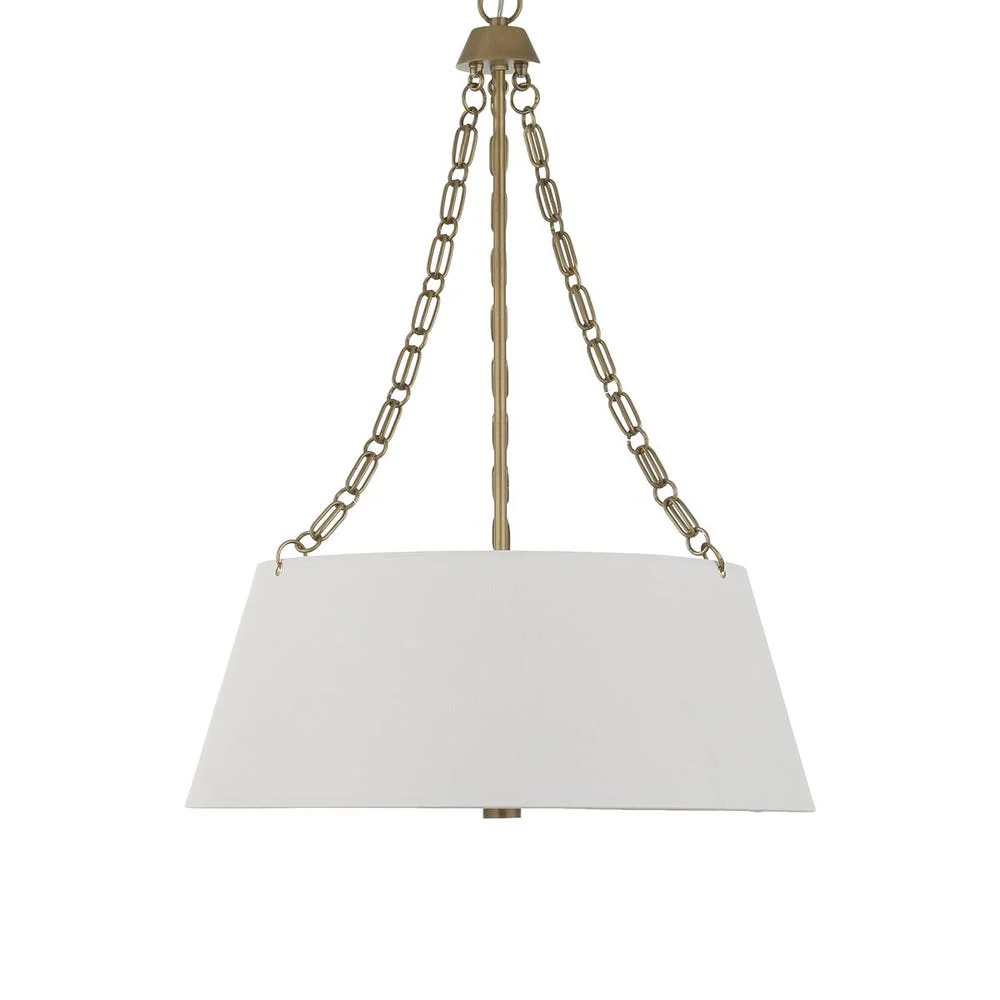 Uttermost Andalucia White Linen Hanging Shade 4 Light Pendant - Image 5
