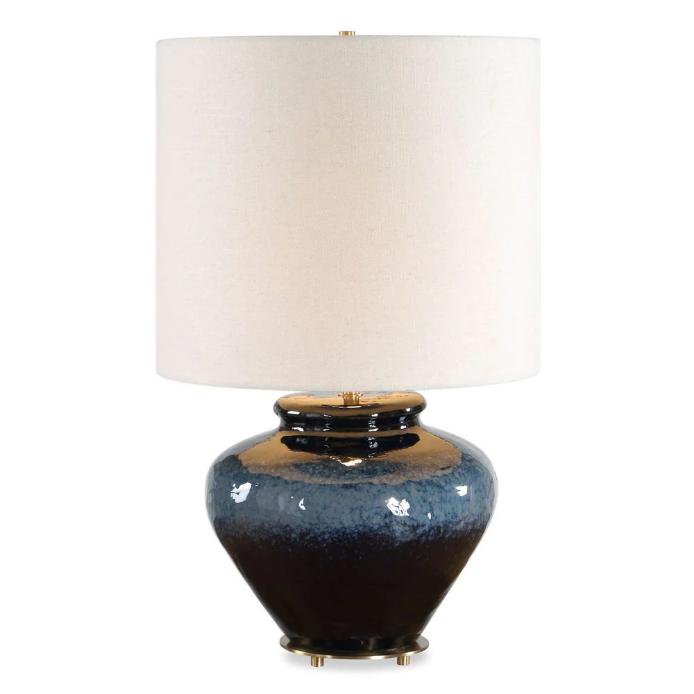 Uttermost Andrus Multi- Tonal Blue Glaze Table Lamp - Image 2