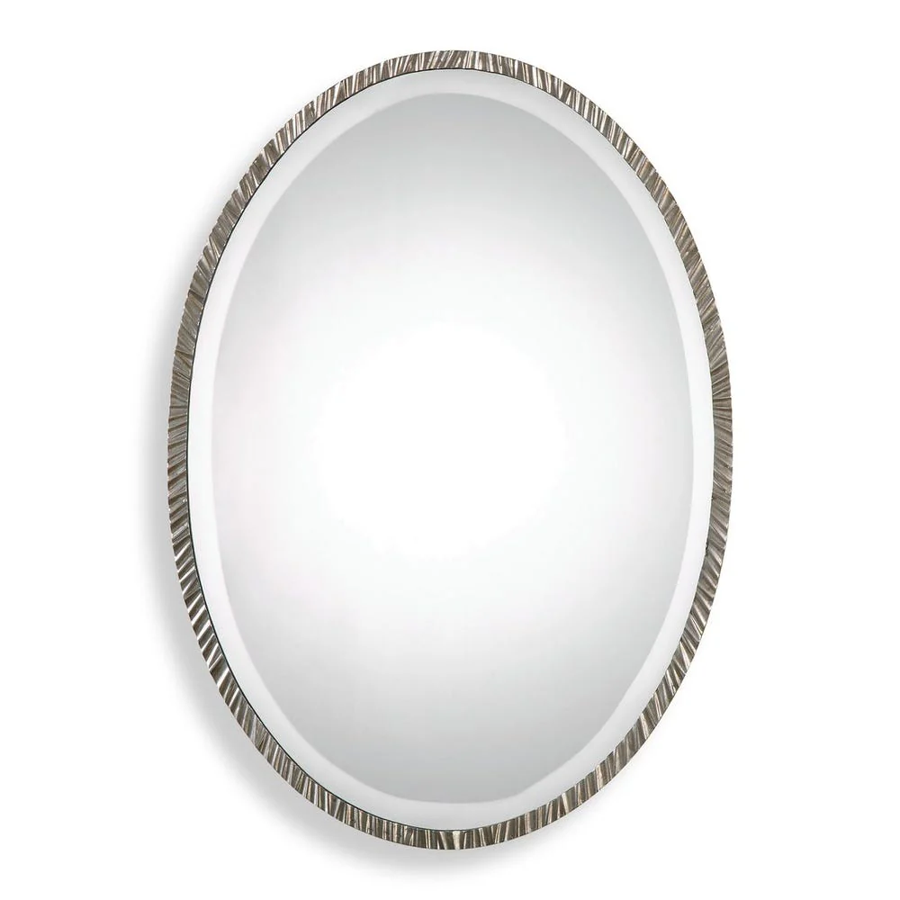 Uttermost Annadel Antique Metallic Silver Oval Mirror - Image 4