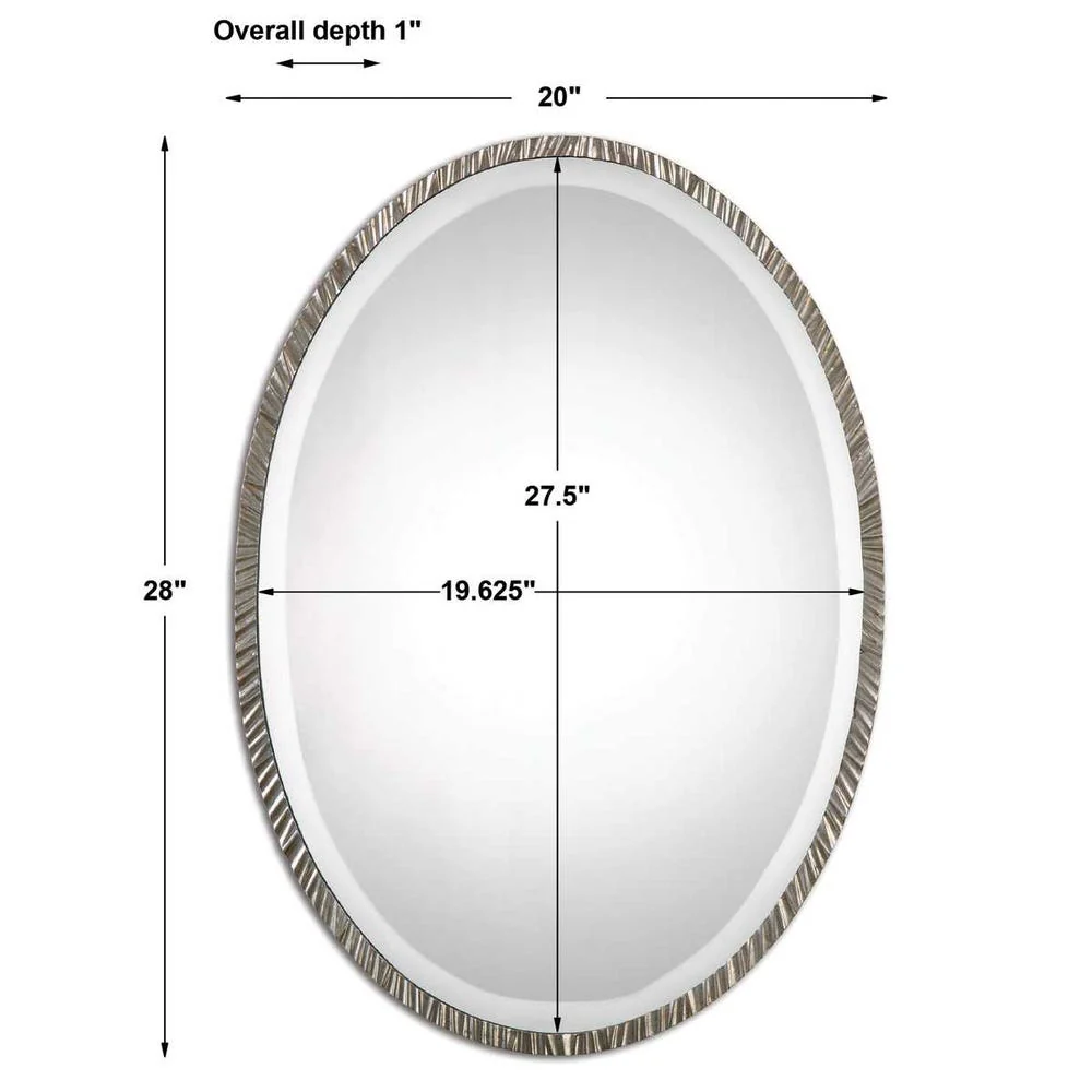 Uttermost Annadel Antique Metallic Silver Oval Mirror - Image 5