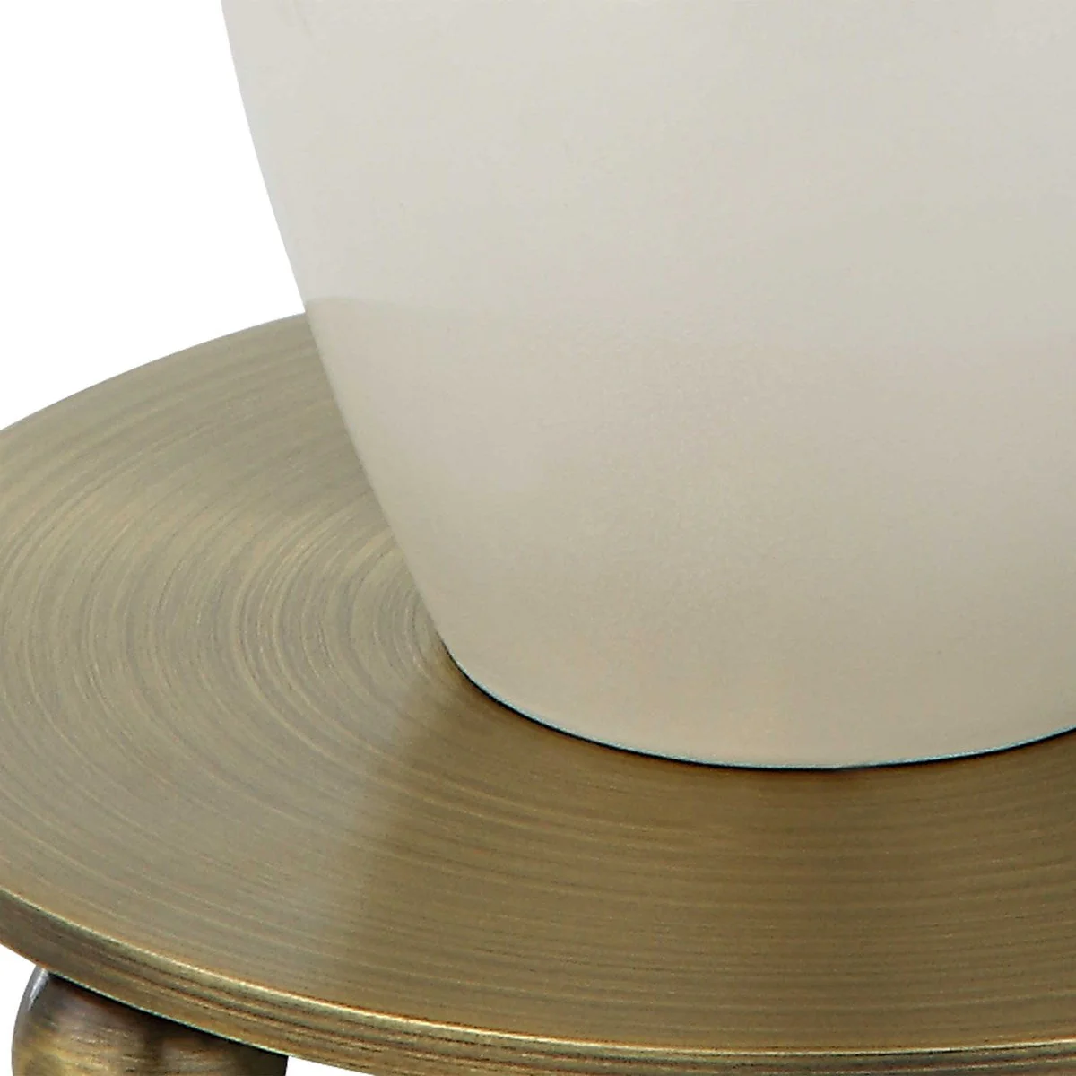 Uttermost Annora Glossy White and Antiqued Brass Table Lamp With Linen Shade - Image 7