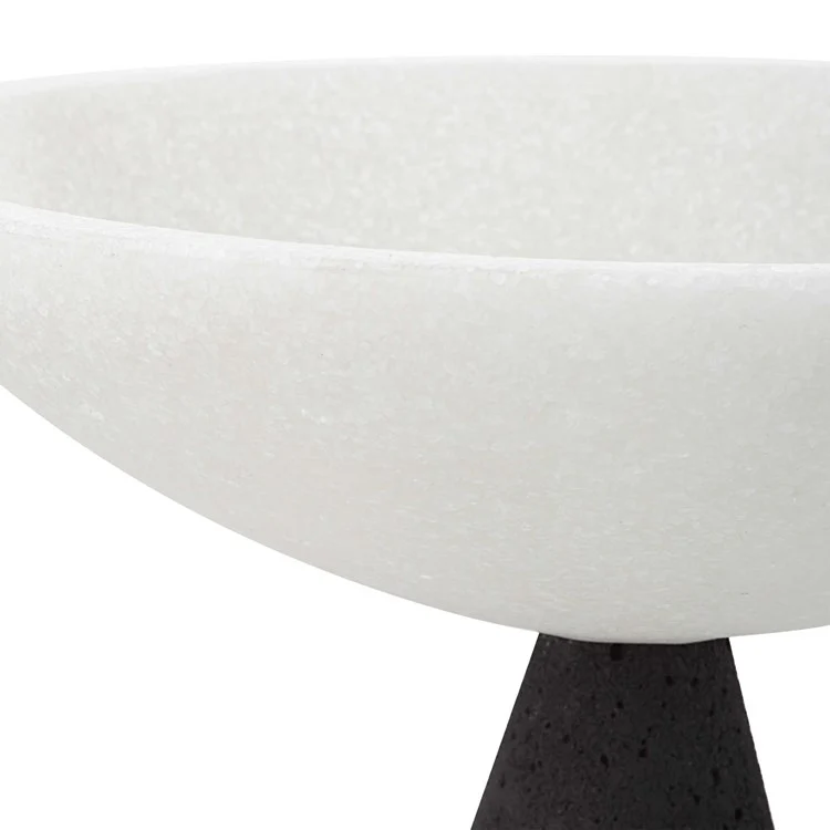 Uttermost Antithesis Black and White Stone Set of 2 Modern Pedestal Bowls - Image 4