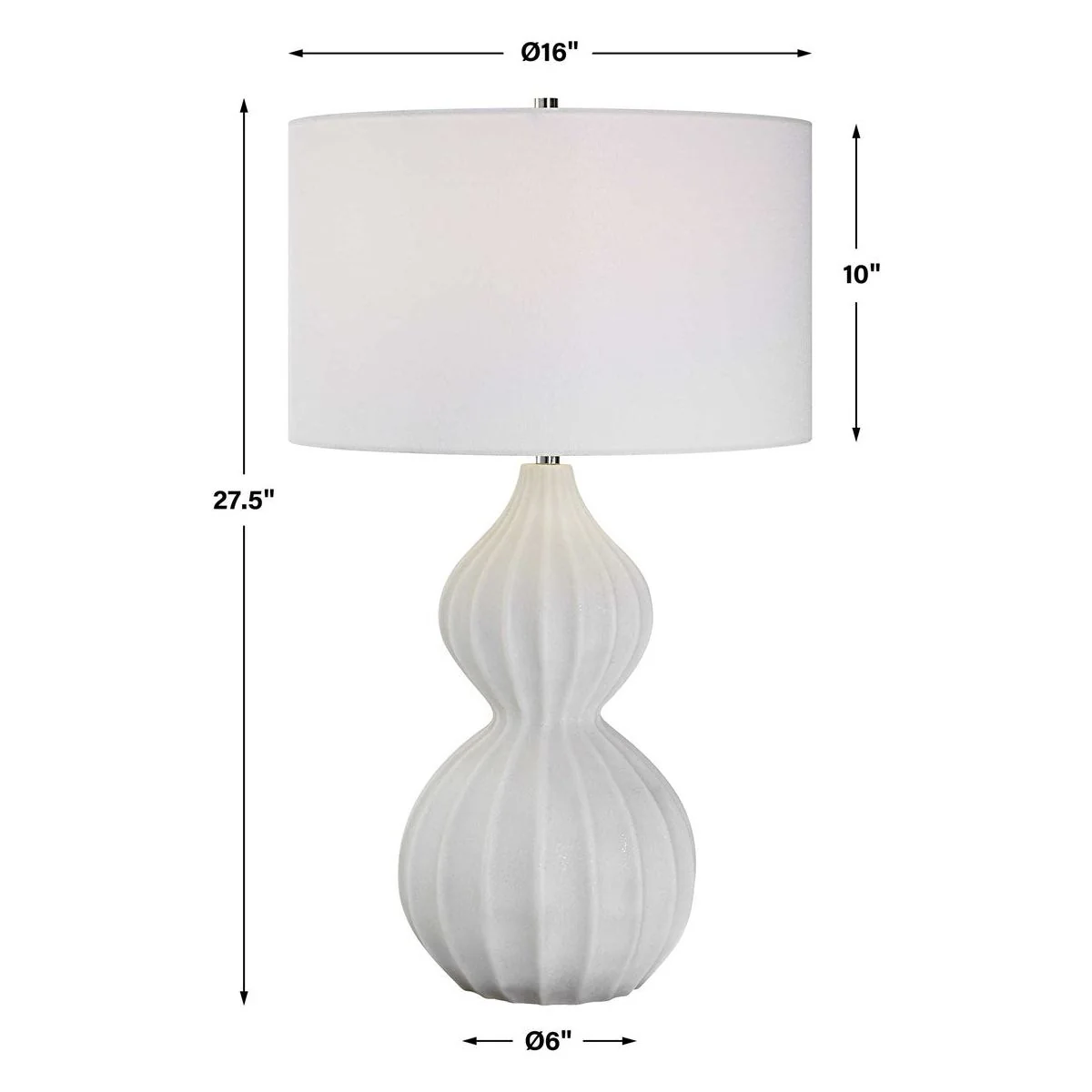 Uttermost Antoinette Ivory Stone Table Lamp With White Linen Shade - Image 7