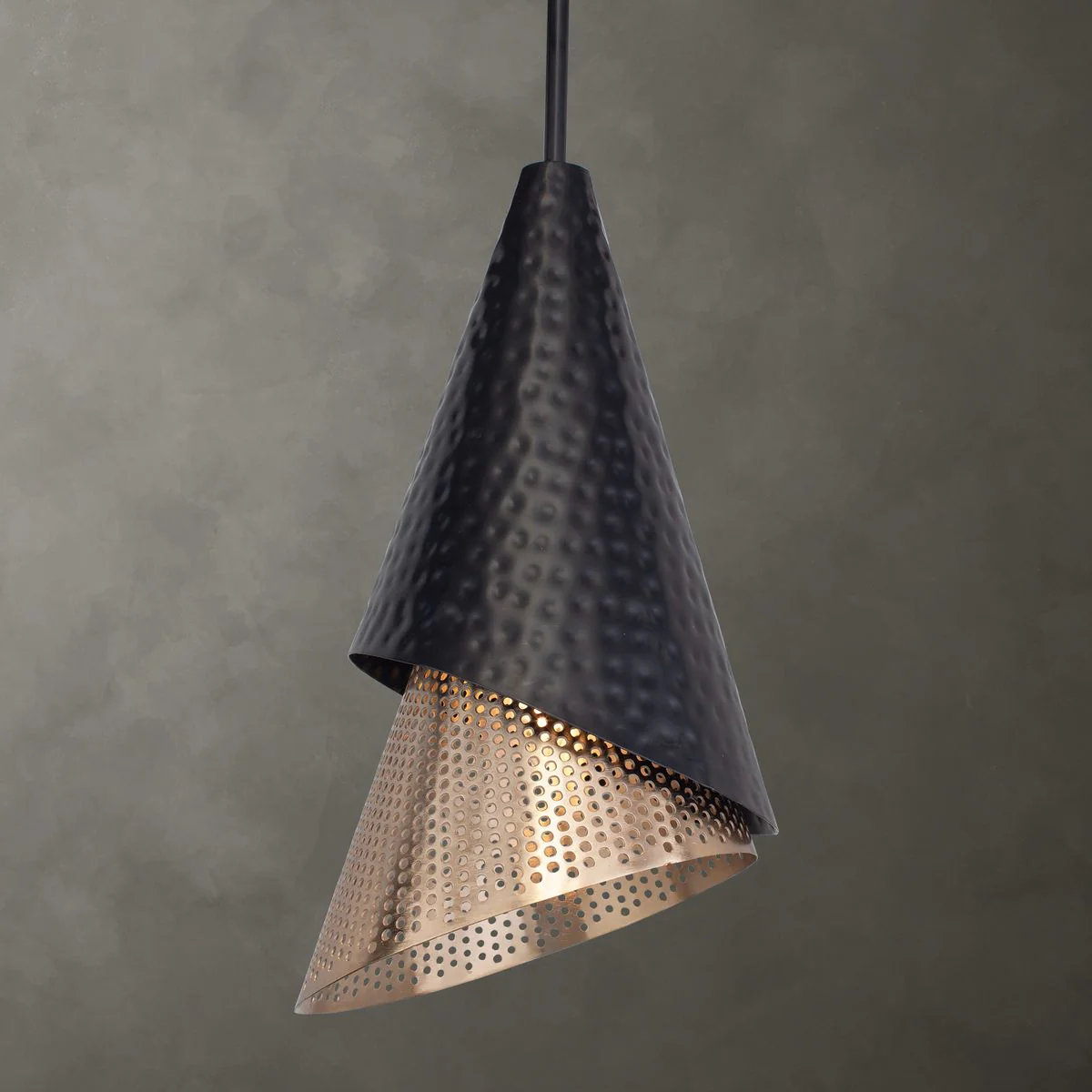 Uttermost Apollo Matte Black and Gold 1 Light Pendant - Image 2