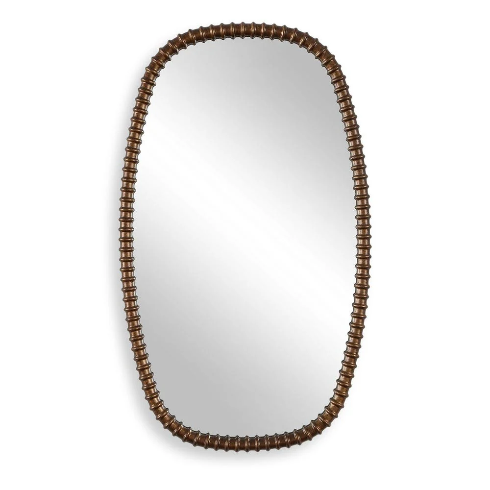 Uttermost Apphia Warm Bronzed Ribbed Framed Mirror - Image 3