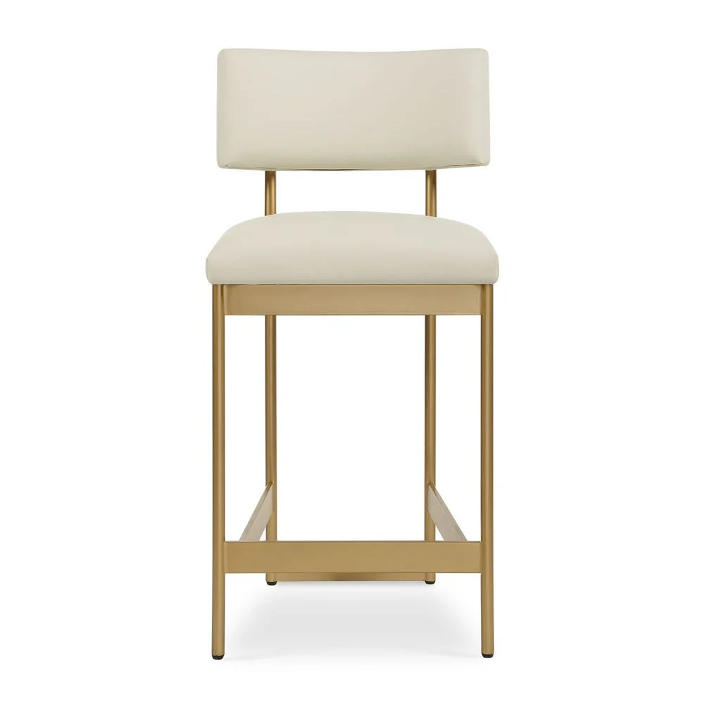 Uttermost Apsley Winter White Gold Framed Counter stool - Image 3