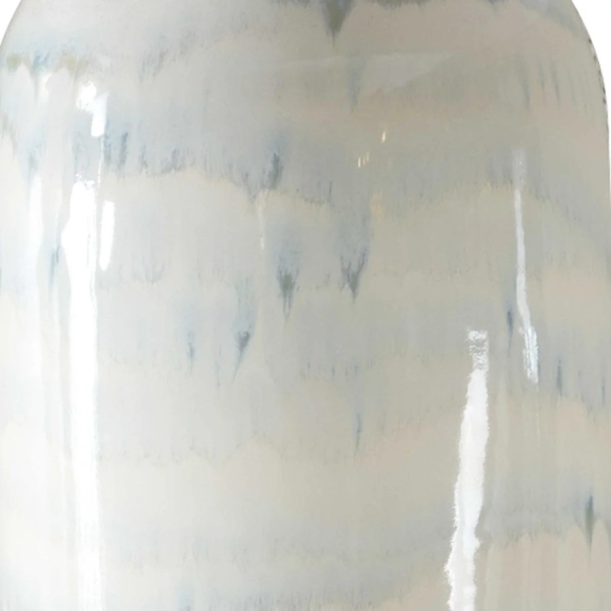 Uttermost Arden White and Smoky Blue Glazed Ceramic Table Lamp With Linen Shade - Image 5