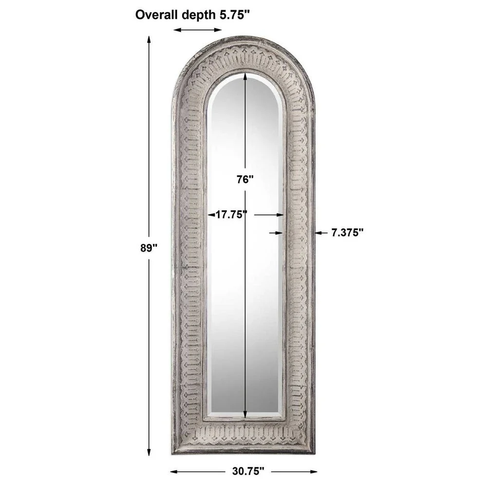 Uttermost Argenton Distressed Ivory Wash Arch Mirror - Image 6
