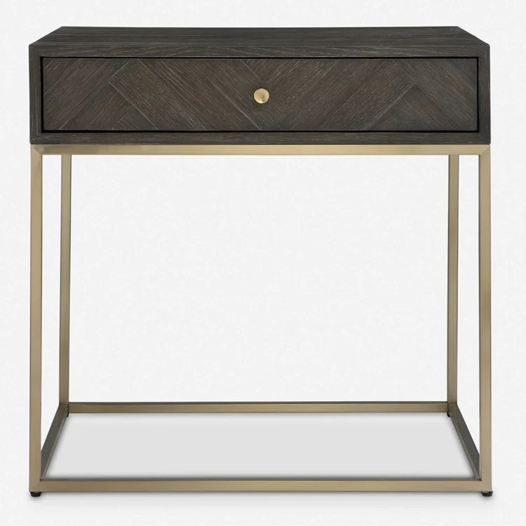Uttermost Armistead Side Table With Brushed Bass Base - Image 2