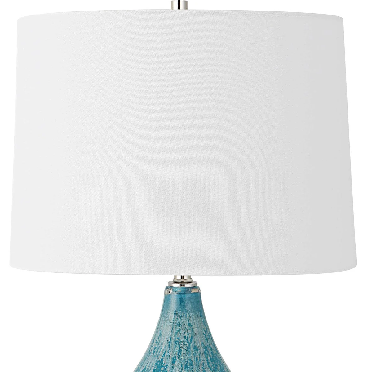 Uttermost Avalon Light Blue and Turquoise Glass Table Lamp With White Shade - Image 6