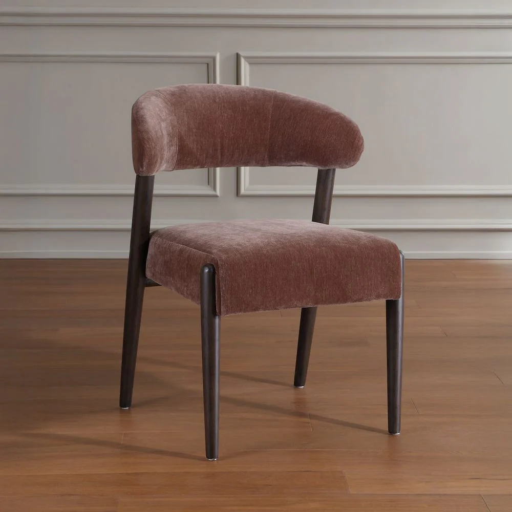 Uttermost Avera Mid- Century Tobacco Velvet Dining Chair - Image 2